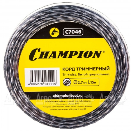 Корд триммерный Champion Tri-twist 2.7мм, 15м (витой треугольник)  в Ульяновске
