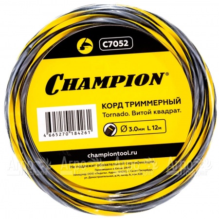 Корд триммерный Champion Tornado 3.0мм, 12м (витой квадрат)  в Ульяновске