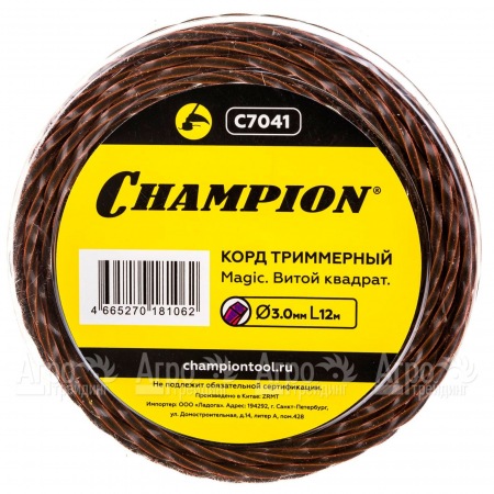 Корд триммерный Champion Magic 3мм, 12м (витой квадрат)  в Ульяновске