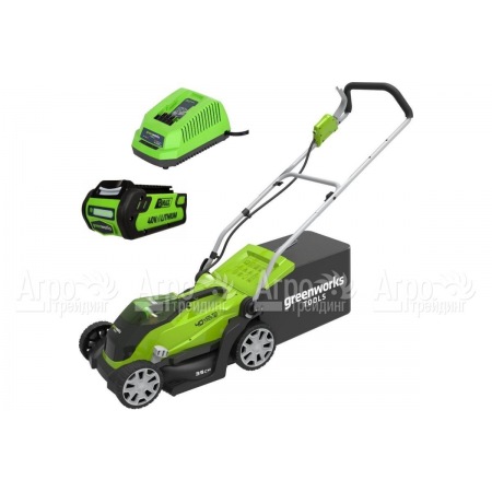 Газонокосилка аккумуляторная GreenWorks G-Max G40LM35K2 40V 35 см  в Ульяновске