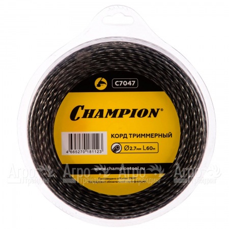 Корд триммерный Champion Tri-twist 2.7мм, 60м (витой треугольник)+нож  в Ульяновске