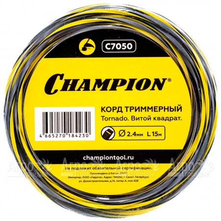 Корд триммерный Champion Tornado 2.4мм, 15м (витой квадрат)  в Ульяновске